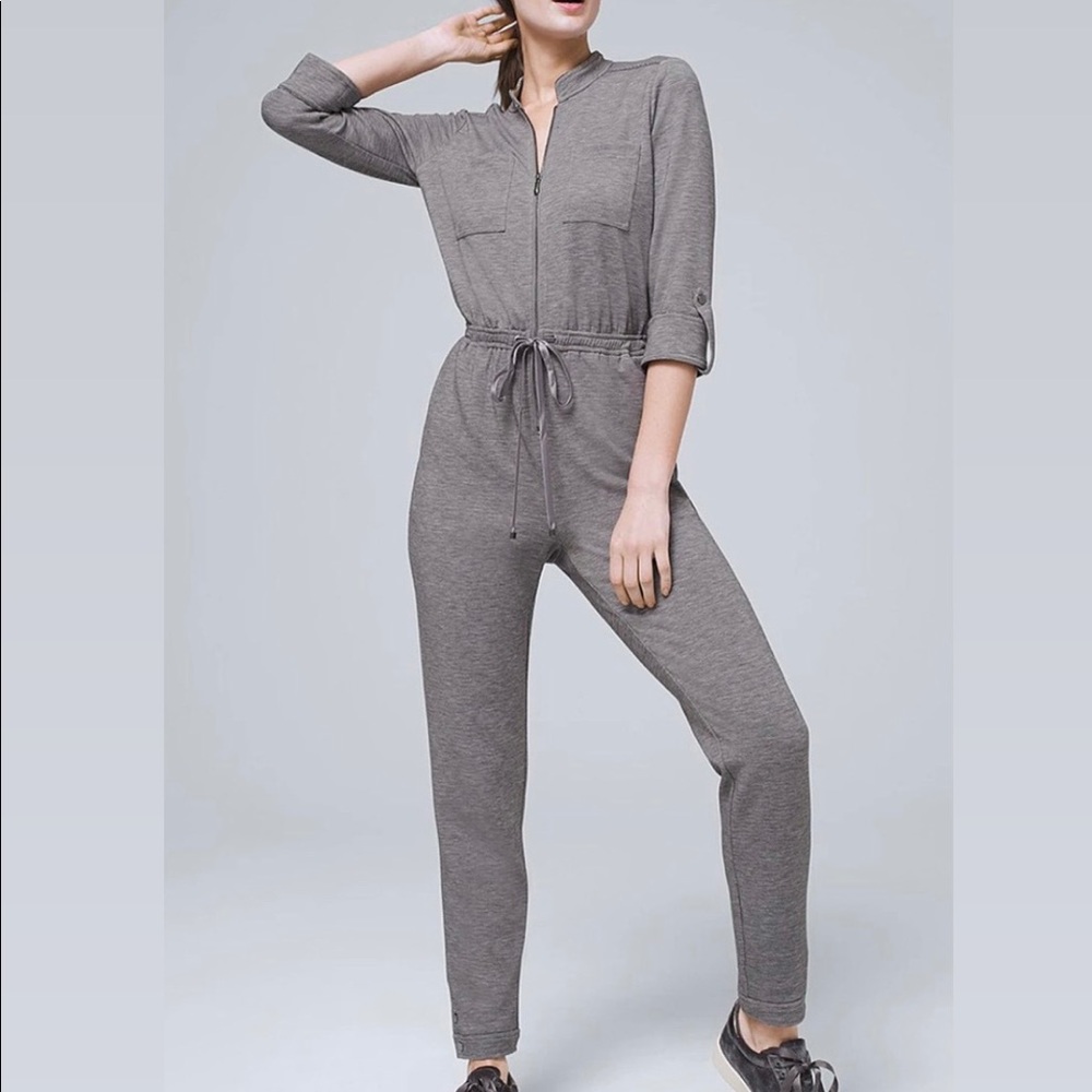 White House Black Market Heather Gray Jumpsuit